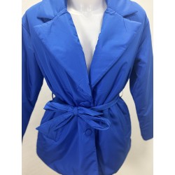 manteau mi-long bleu électrique