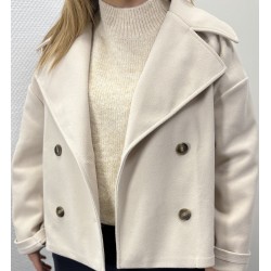 Veste trench court beige